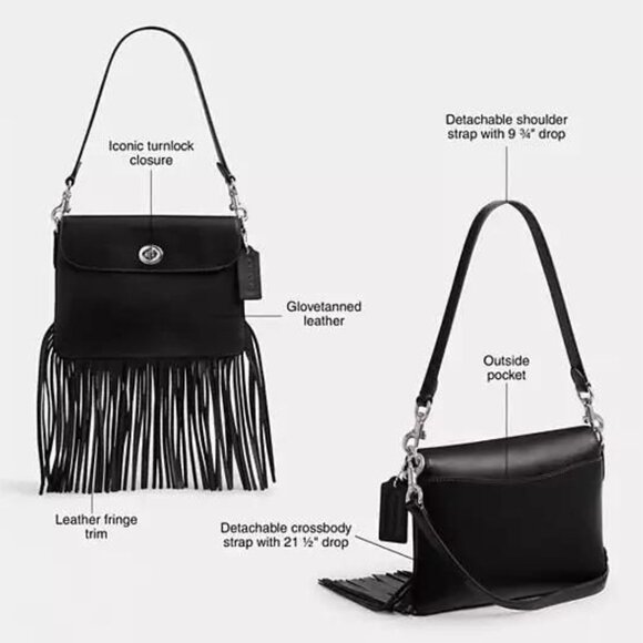 NWT Coach 1964 Fringe Bag Black - Picture 9 of 12